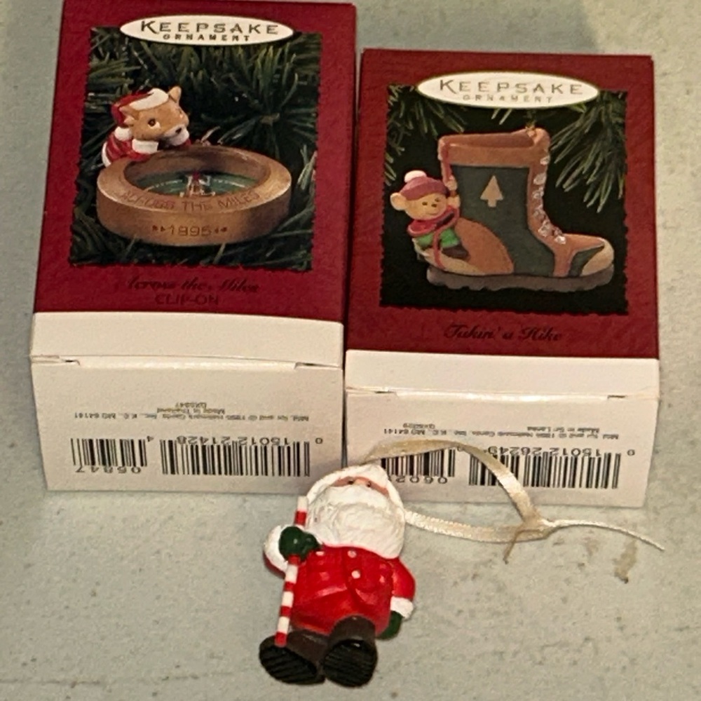 3 Hallmark Keepsake Ornaments Hiking